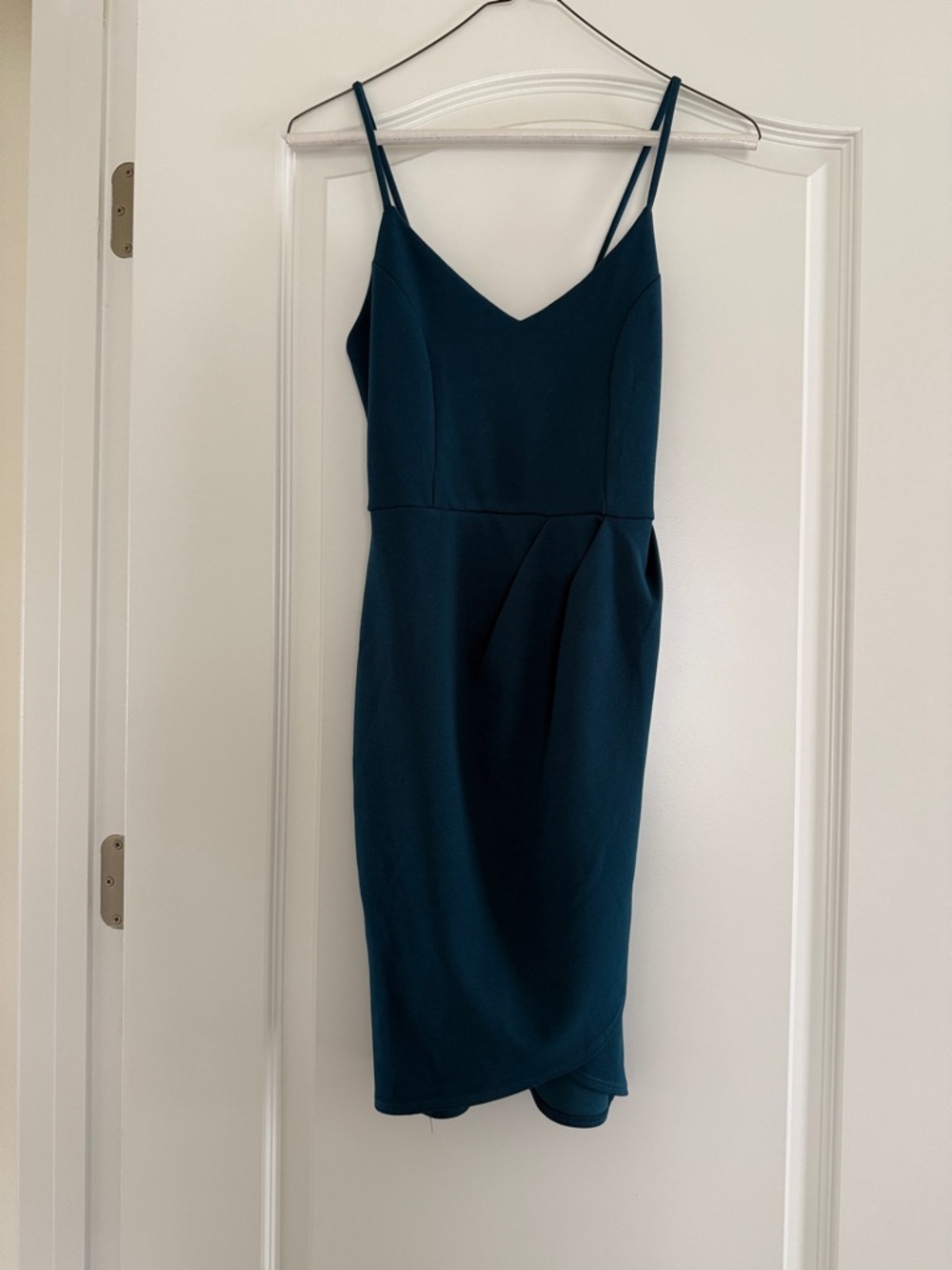 Lulus Women's Teal V-Neck Spaghetti Strap Dress XS